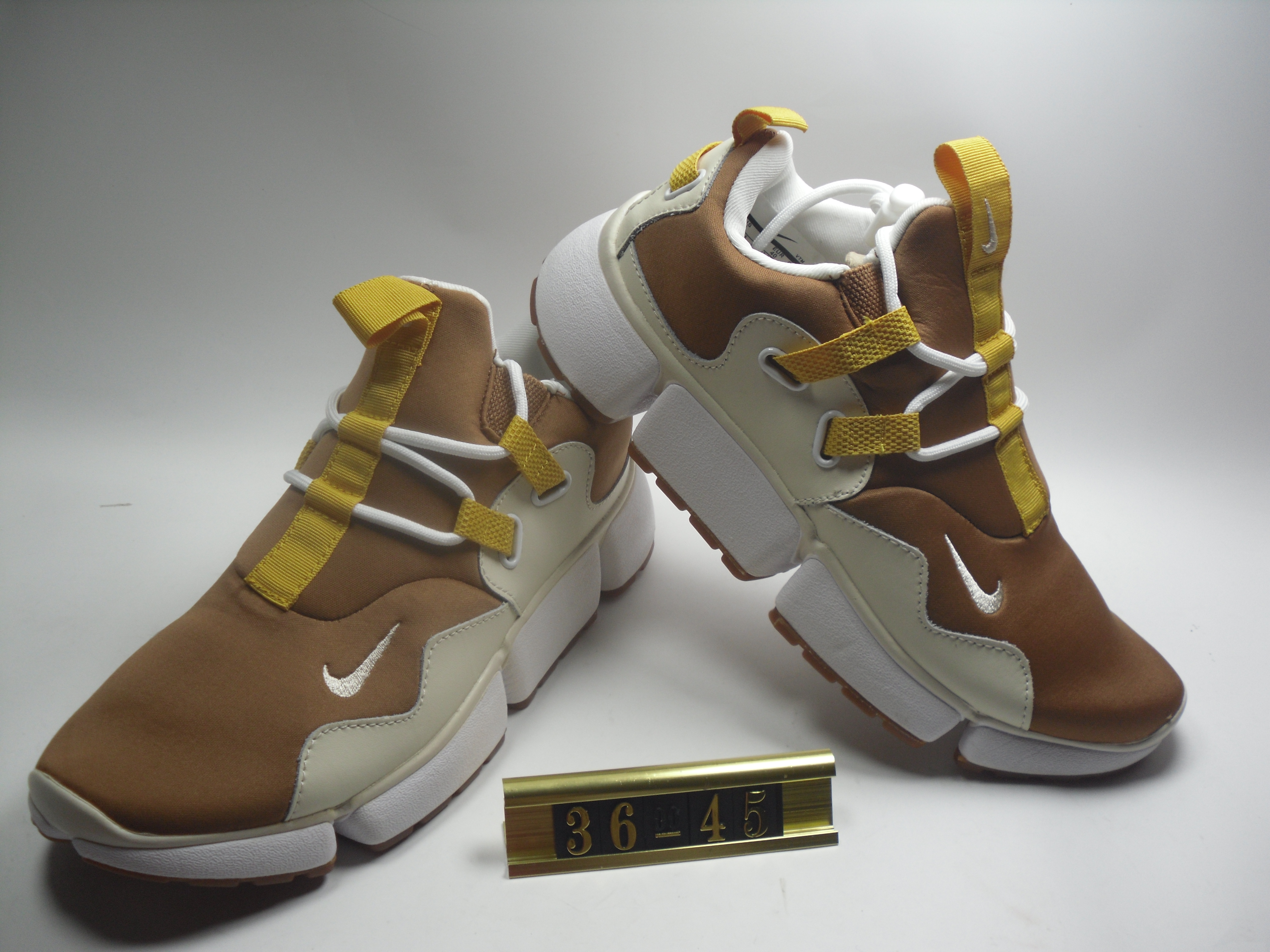 Women Nike Air Huarache 5 Brown Yellow Shoes